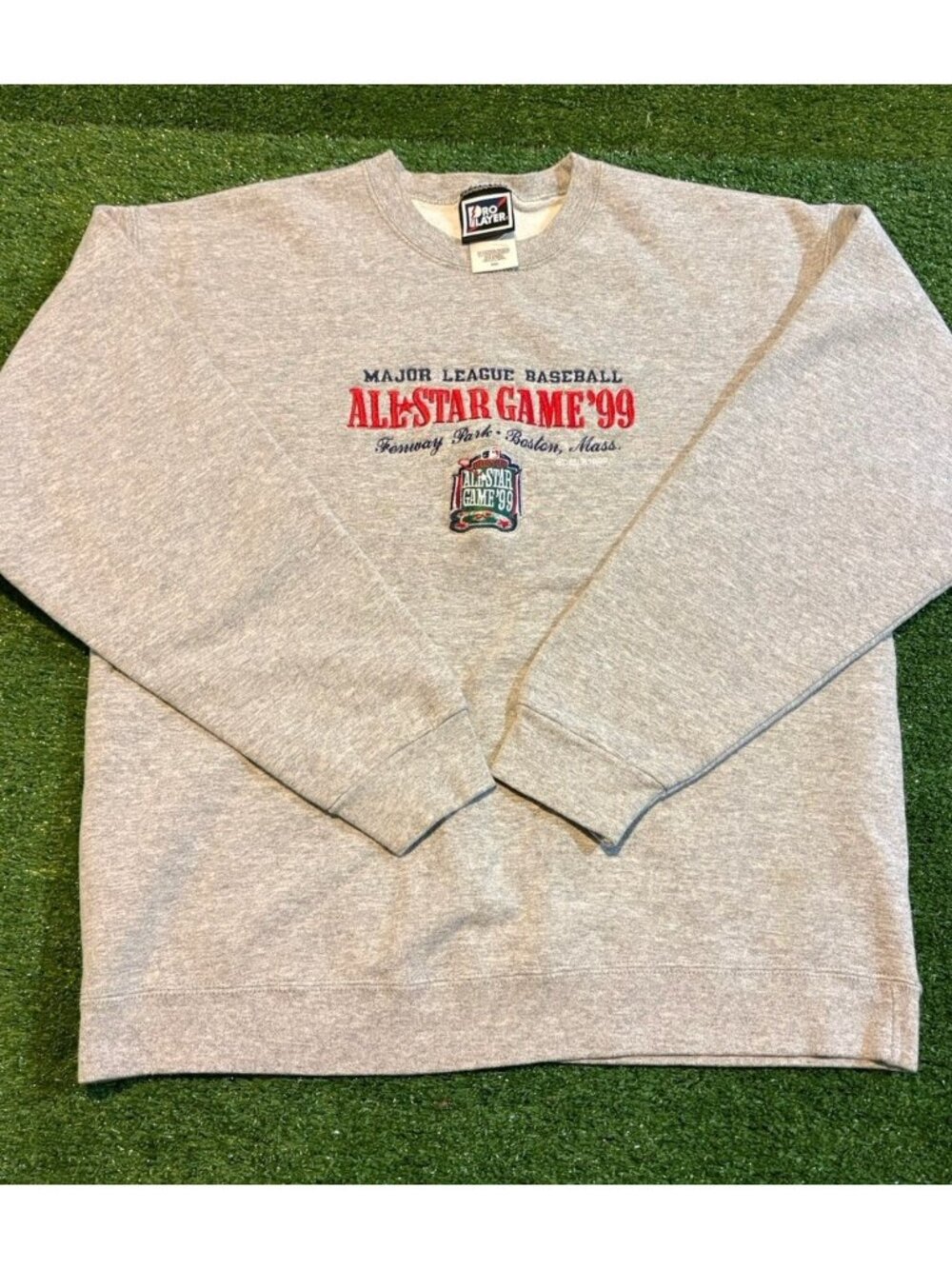 Vintage All Star Game Sweatshirt mens large gray Pro Player boston red sox 1999